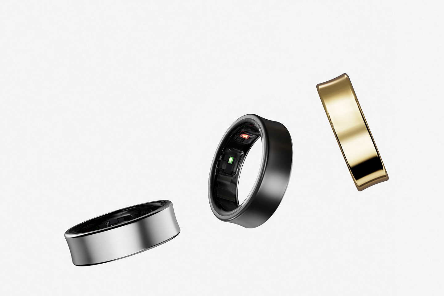 Samsung Galaxy Ring in three colours